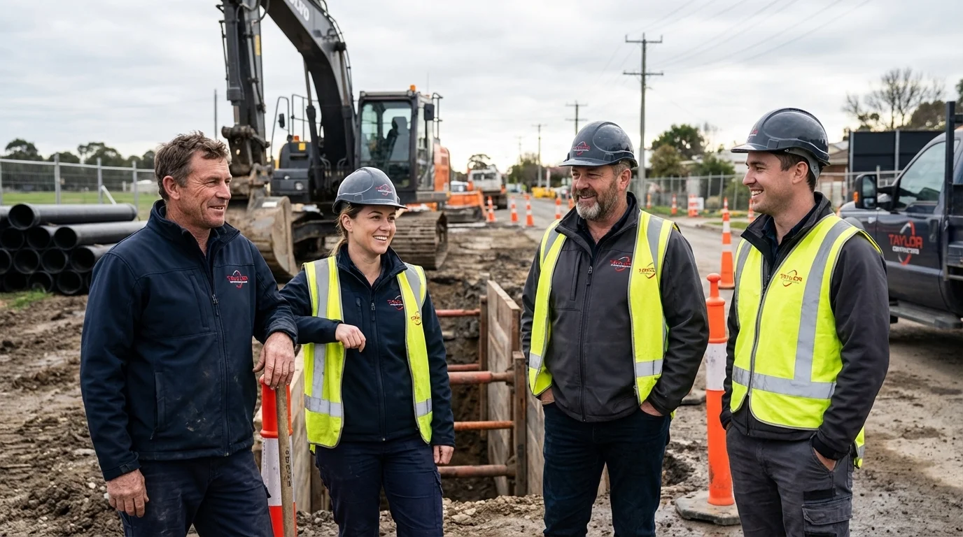 Taylor Contractors crew on site